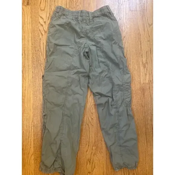 Y2K BDG olive baggy cargo pants with elastic waistband with 5 pockets - Picture 3 of 4